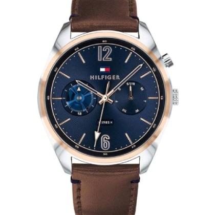 Tommy Hilfiger Deacan Multifunction Brown Leather Strap - 179154
