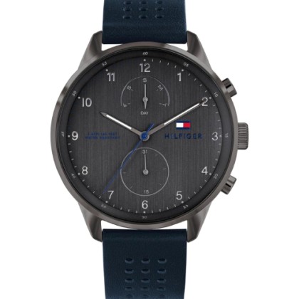 Tommy Hilfiger Chase Multifunction Blue Leather Strap - 1791578