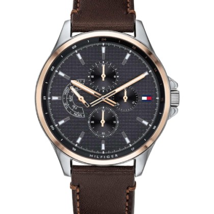 Tommy Hilfiger Shawn Multifunction Brown Leather Strap - 1791615