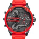 DIESEL Mr. Daddy 2.0 Chronograph Red Rubber and Stainless Steel 