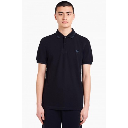 Fred Perry Ανδρική Μπλούζα Twin Tipped Polo M3600-L55 Μαύρο