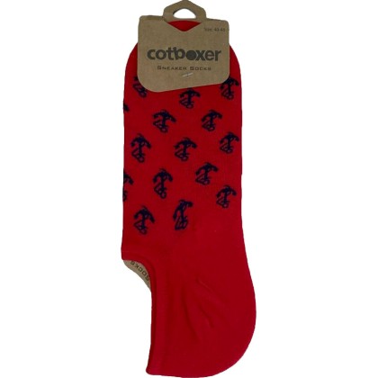Cotboxer Sneaker Socks - Ανδρικό Σοσόνι Red Anchors Κόκκινο (CSS