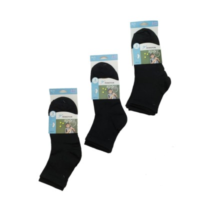 Παιδικές Κάλτσες 3 Ζεύγη F6007 - 35-41, ΜΑΥΡΟ