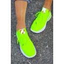 Sneakers Κάλτσα με Διακοσμητικά Κορδόνια - Neon-Πράσινο