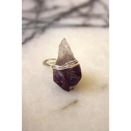 Δαχτυλίδι Native Riot - Oracle Crystal Ring in Amethyst - Ασημί