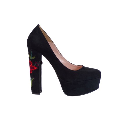 Alessandra Paggioti Γυναικεία Παπούτσια Γόβες 78001 Λουλούδι Μαύ