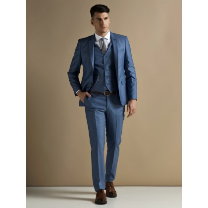 Ανδρικό κουστούμι μπλε με γιλέκο