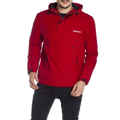 EMERSON MEN'S PULL-OVER JACKET WITH HOOD RED (182.EM10.106-TT610