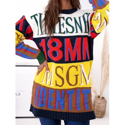 LETTERS COLORFULL PULLOVER