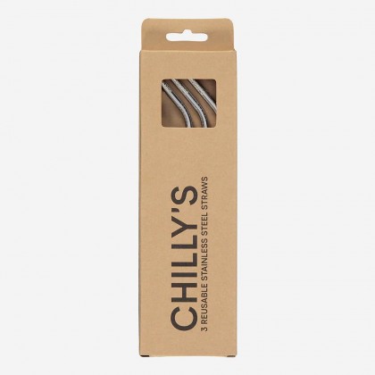 Chilly's 3 Reusable Straws - Επαναχρησιμοποιούμενα Καλαμάκια