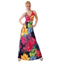 Μάξι φόρεμα με έντονα χρώματα - Ροζ 30886-Ροζ