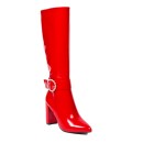 0782 ID Γυναικείες λουστρίνι μπότες - Κόκκινο-Κοκκινο