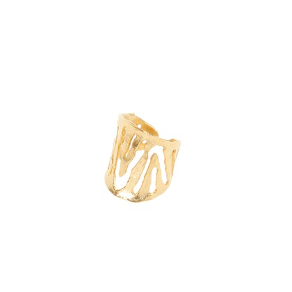Gold Handmade Cut Laser Ring