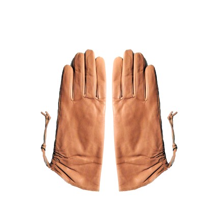 Beige Leather Lace Gloves