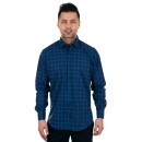 Zen Zen Σκούρο μπλε ανδρικό πουκάμισο με γαλάζιες ρίγες