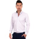 Zen Zen Λευκό ανδρικό πουκάμισο με ροζ λεπτομέρειες και κόκκινο 