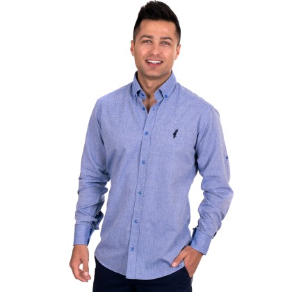 ​Al Franco μπλε-μωβ ανδρικό πουκάμισο