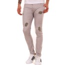 Tony Moro Γκρι ανδρικό υφασμάτινο παντελόνι με σχέδιο - εξώραφα