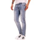 Denim Μπλε ανδρικό jean παντελόνι με λεπτομέρειες σκισίματος