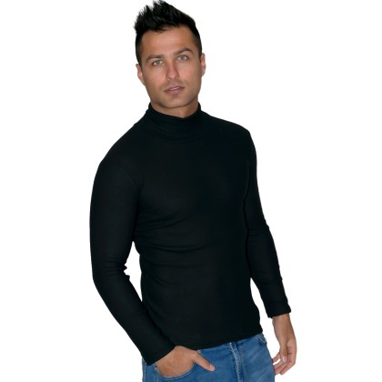 Μαύρη ανδρική μπλούζα ζιβάγκο ελαστική