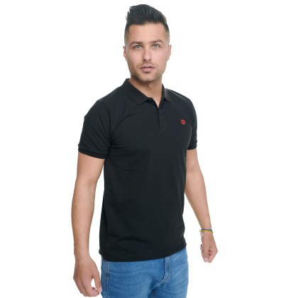 Ανδρικό Polo μπλουζάκι Πικέ Μαύρο Combine