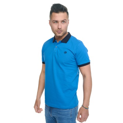 Ανδρικό Polo μπλουζάκι Πικέ Μπλε Combine
