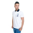 Ανδρικό Polo μπλουζάκι Πικέ Λευκό QWERTY