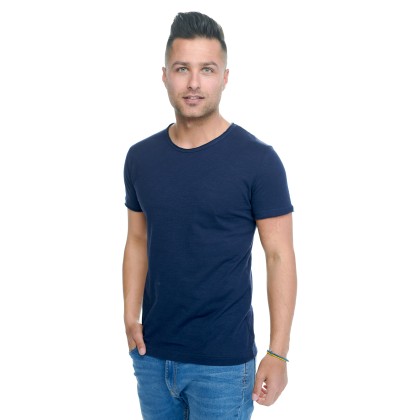 Ανδρικό T-shirt Μπλε σκούρο QWERTY