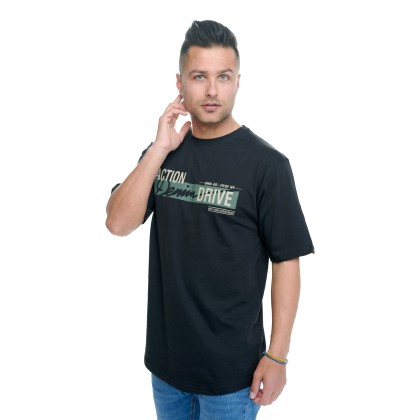 Ανδρικό T-shirt Μαύρο με τύπωμα QWERTY