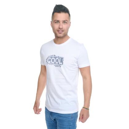 Ανδρικό T-shirt Λευκό με τύπωμα QWERTY