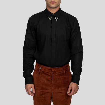 Ανδρικό Μαύρο Metallic Collar Tip Shirt GIVENCHY