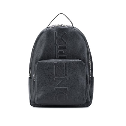 Ανδρικό Μαύρο Logo Embossed Backpack/Black KENZO