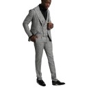 Ανδρικό Γκρι Checked Three Piece Suit/Grey PASINI