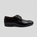 Ανδρικό Μαύρο Black Glossy Leather Shoes PHILIPPE LANG
