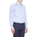 Ανδρικό Μπλε Tailored Fit Bird Print Blue Shirt PAUL SMITH
