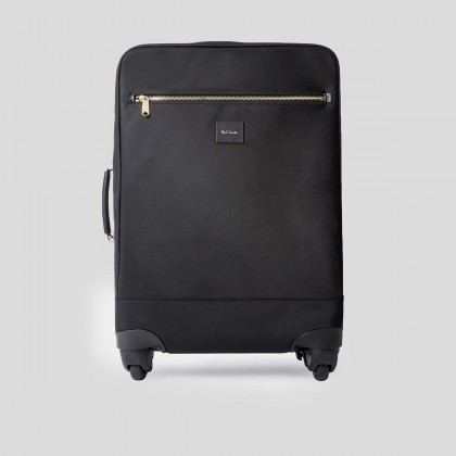 Ανδρικό Μαύρο Black 'Signature Stripe' Canvas Four-Wheel Suitcas