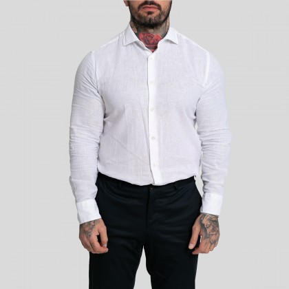 Ανδρικό Λευκό White Lino Shirt / Mircam MIRCAM