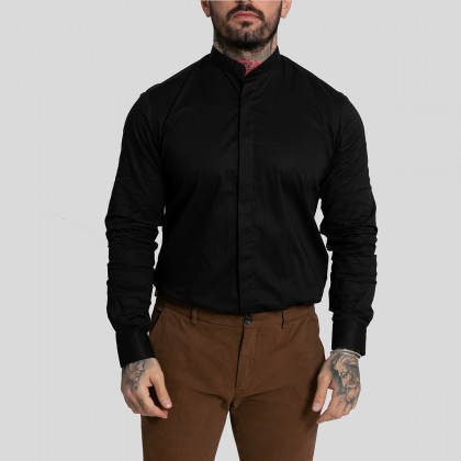 Ανδρικό Μαύρο Black Rubino Inglese Shirt - Mircam MIRCAM