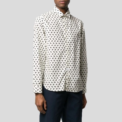 Ανδρικό Λευκό 'Ikat' Slim-Fit Shirt KENZO
